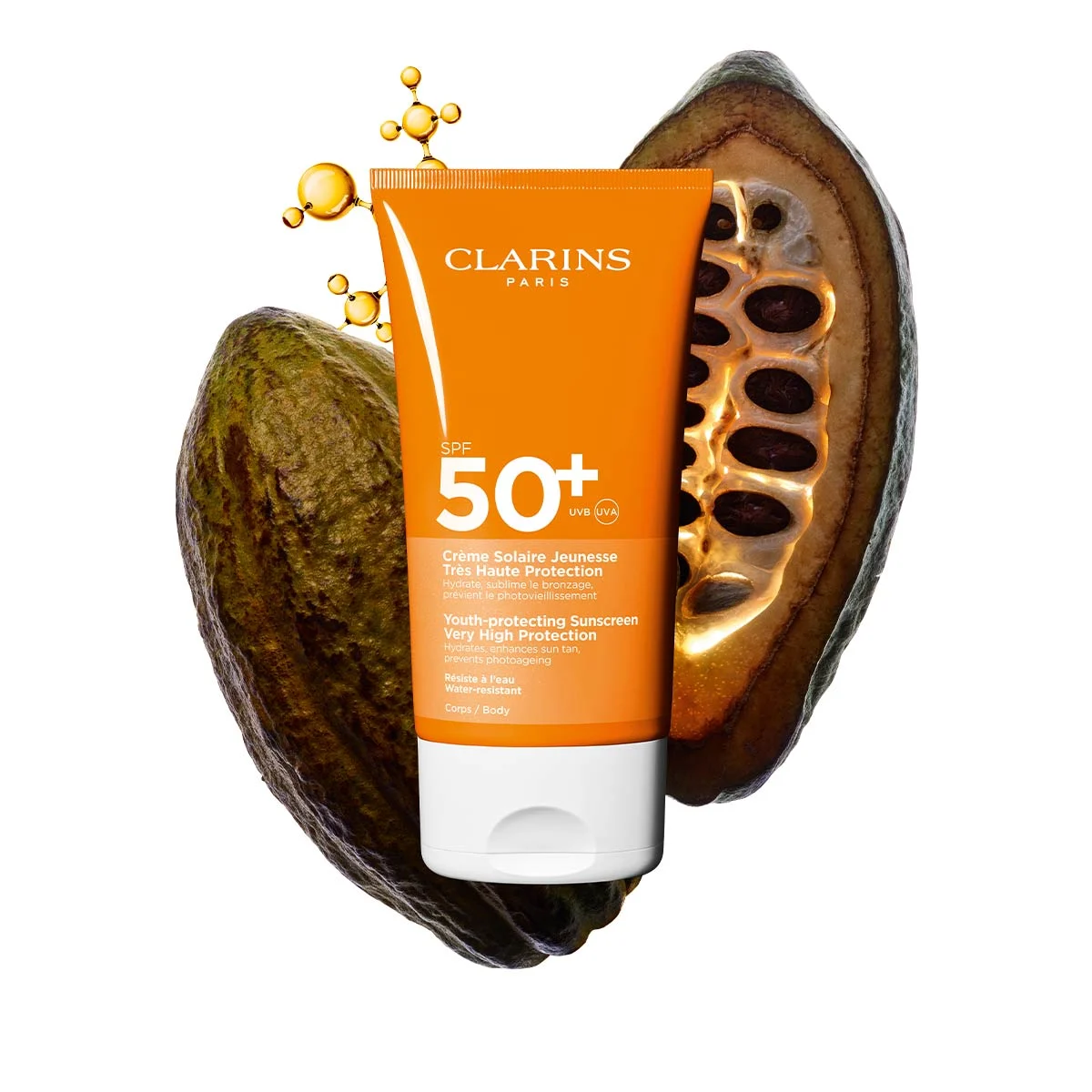 Сонцезахисний крем для тіла Clarins SPF 50+ у літній SPF-рутині