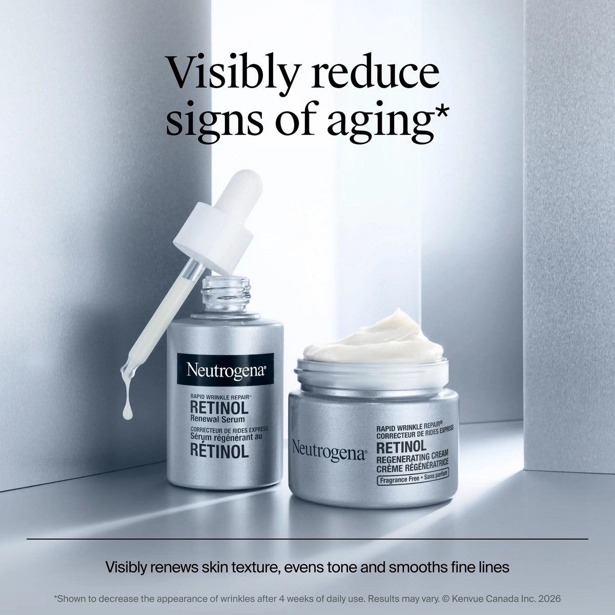 Крем і сироватка Neutrogena Rapid Wrinkle Repair з ретинолом