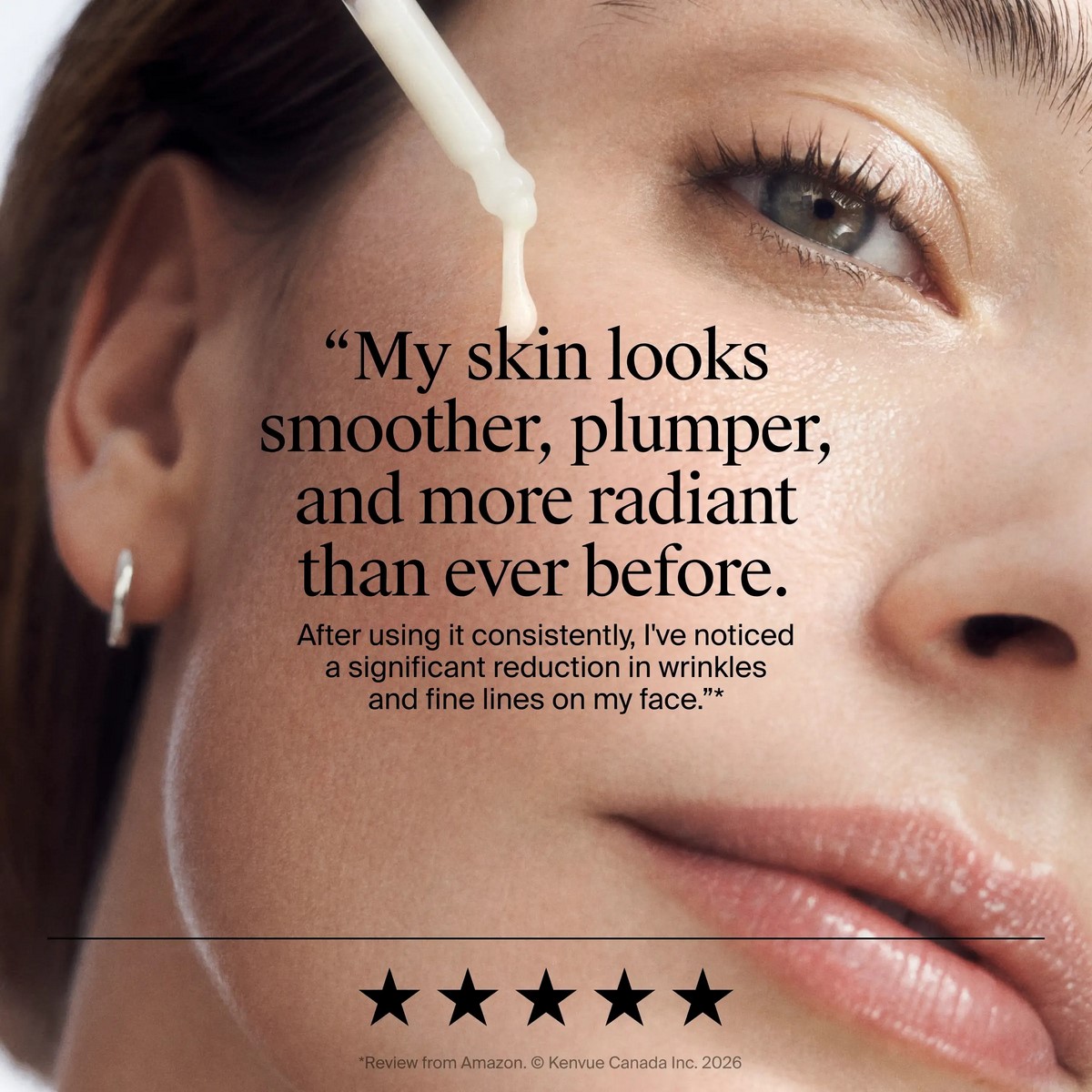 Нанесення сироватки Neutrogena Retinol Renewal Serum на шкіру обличчя