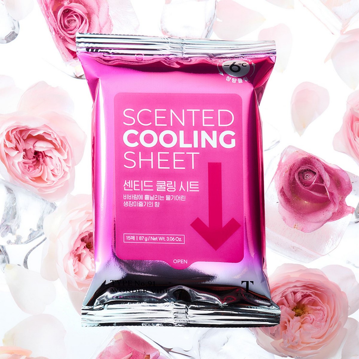 Охолоджувальні серветки для тіла Scented Cooling Sheet у рожевому пакуванні