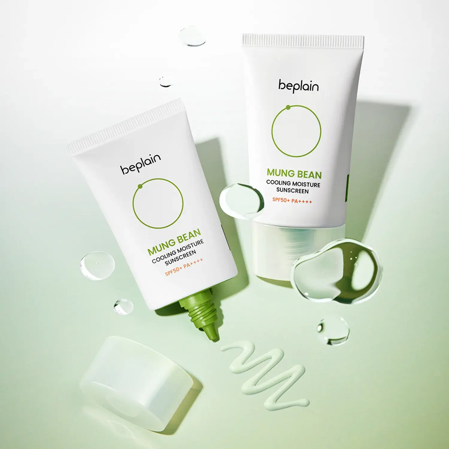 Beplain Mung Bean Cooling Moisture Sunscreen SPF 50+ з легкою текстурою