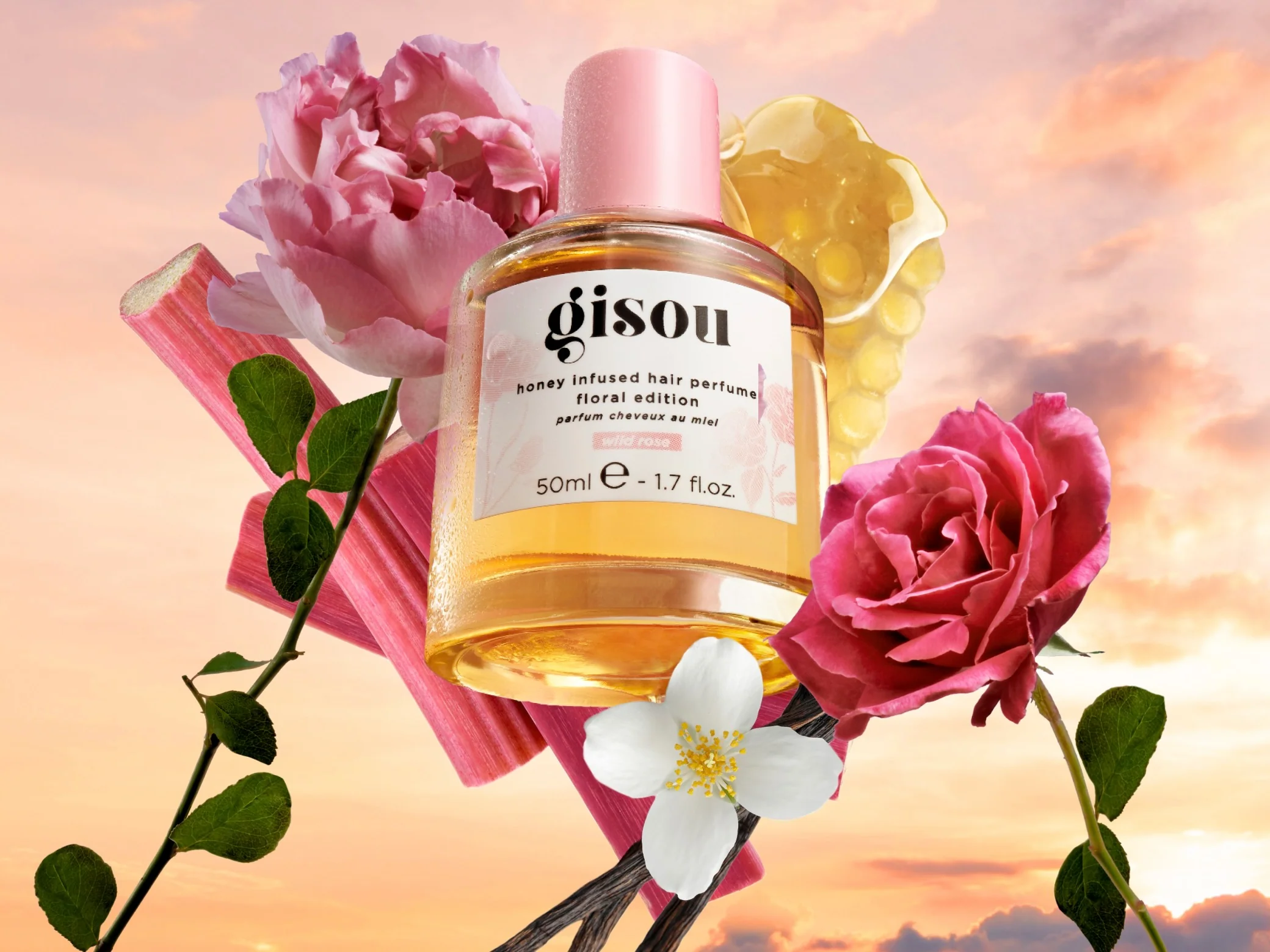 Gisou Honey Infused Hair Perfume Wild Rose з квітами й медовими нотами