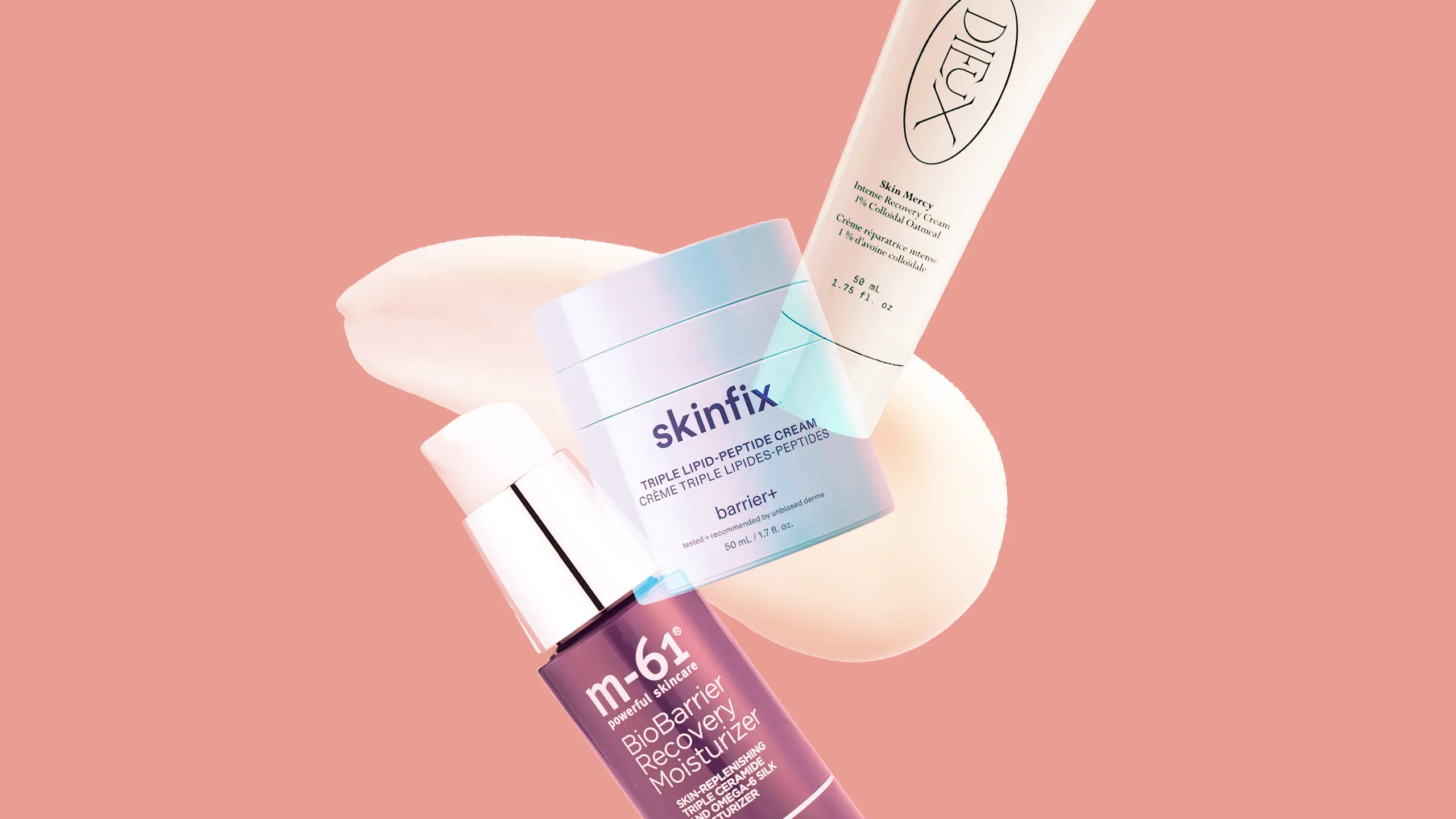 Зволожувальні креми Skinfix, M-61 і Dēx для відновлення сухої шкіри